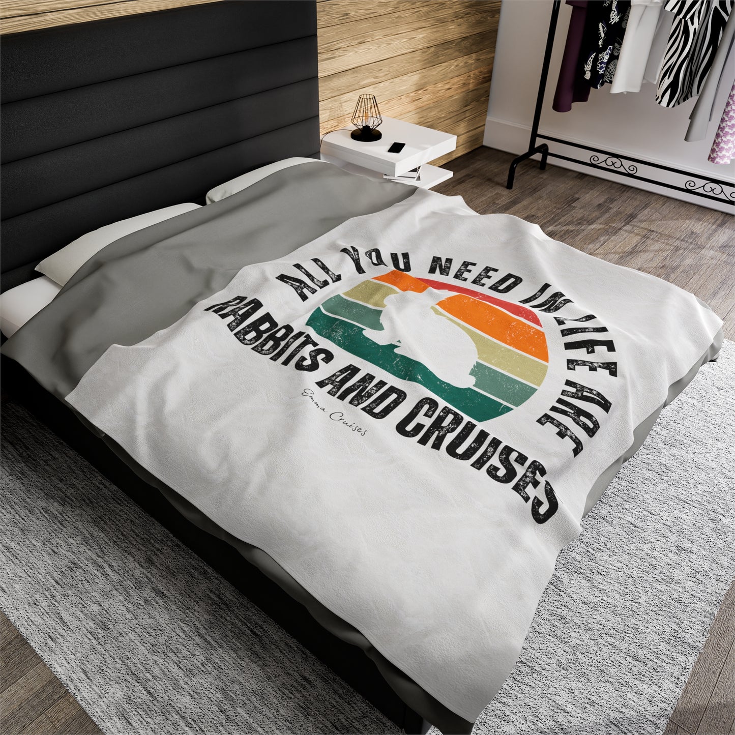 Rabbits and Cruises - Velveteen Plush Blanket