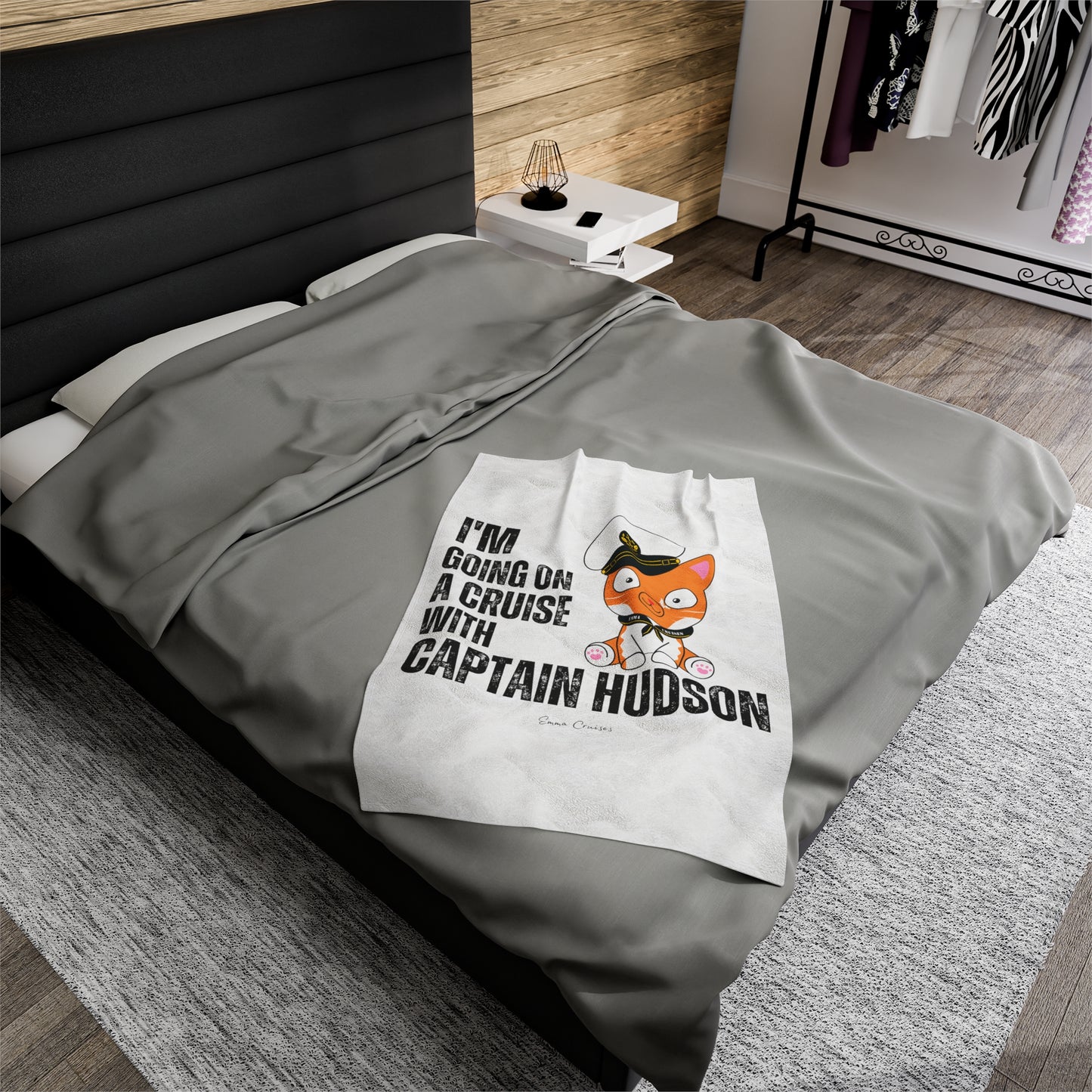 I'm Going on a Cruise With Captain Hudson - Velveteen Plush Blanket