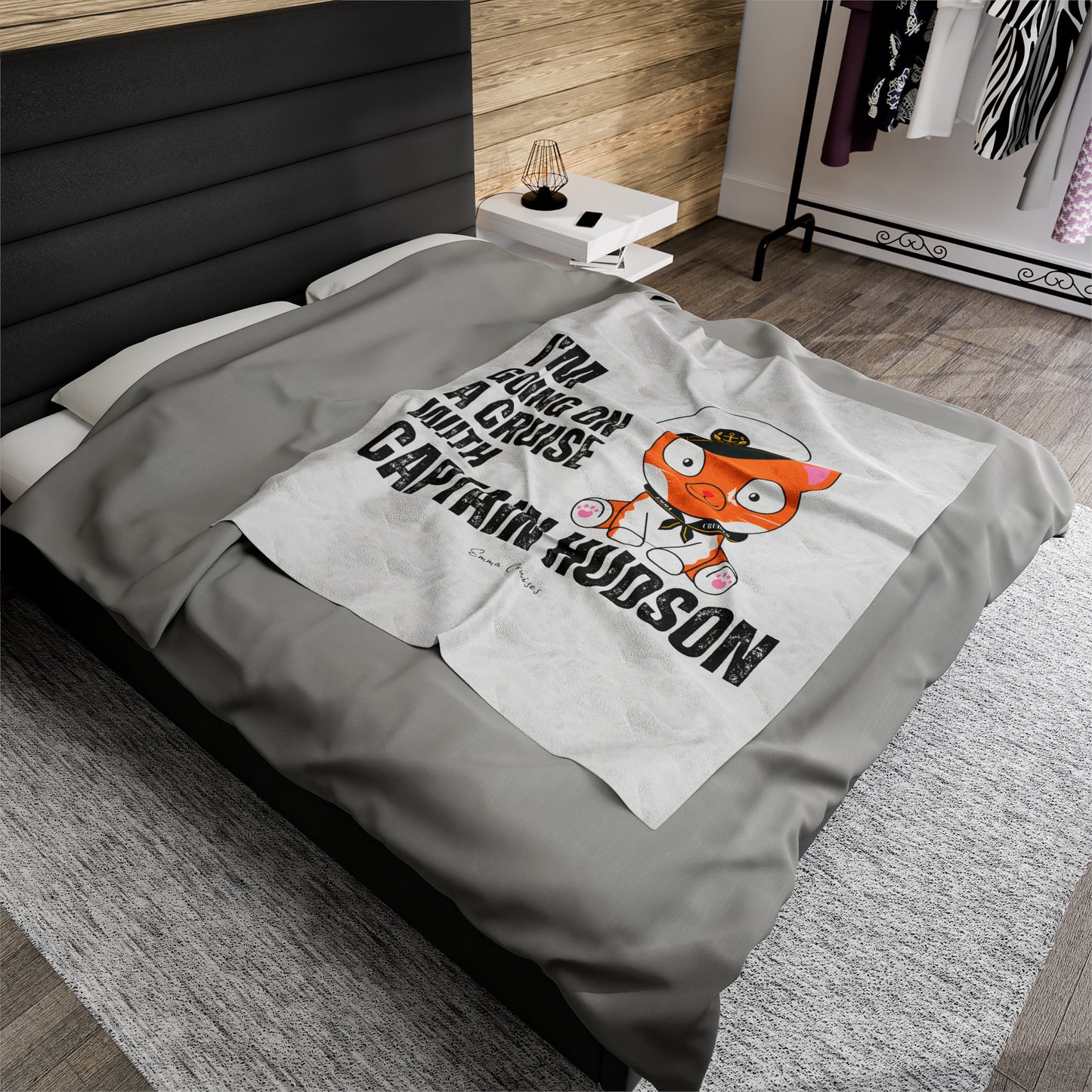 I'm Going on a Cruise With Captain Hudson - Velveteen Plush Blanket