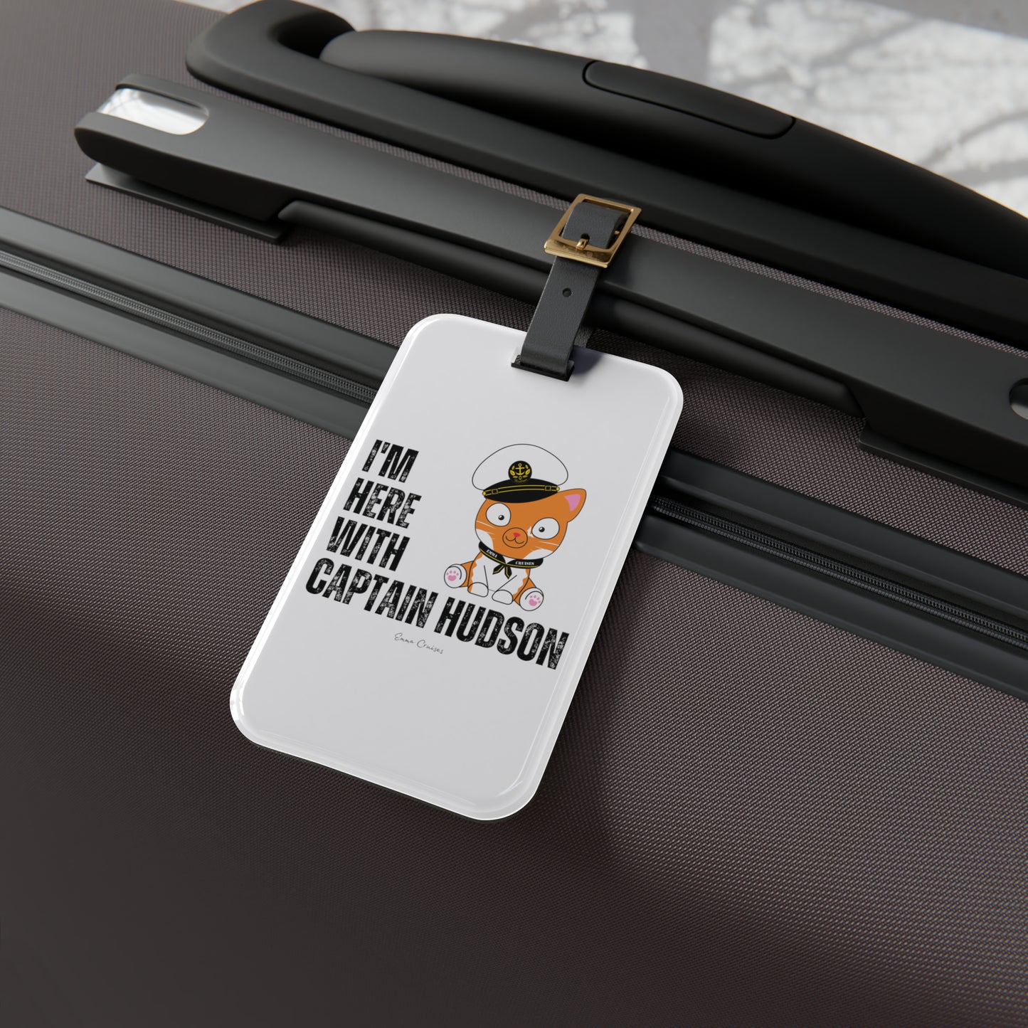 I'm With Captain Hudson - Luggage Tag
