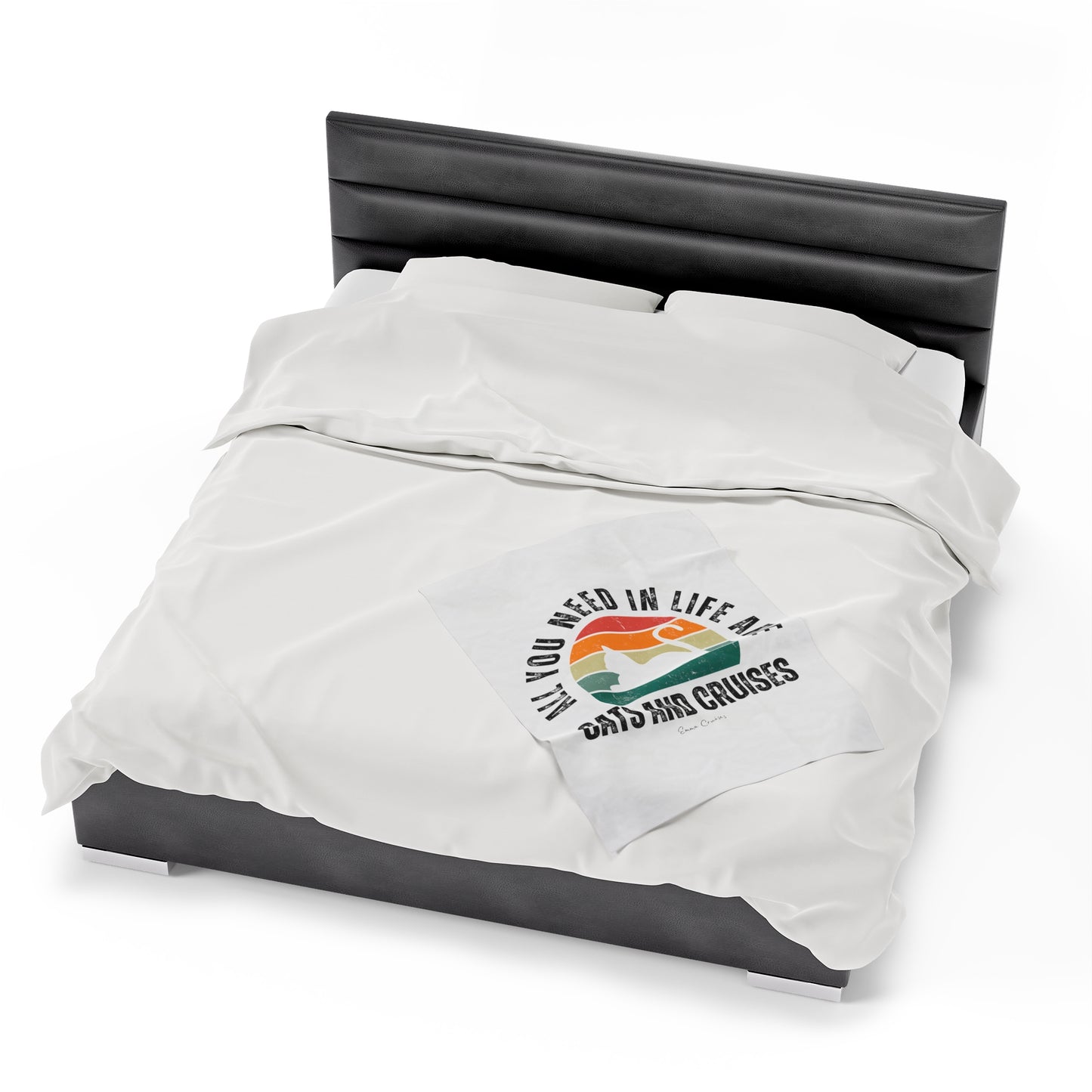 Cats and Cruises - Velveteen Plush Blanket
