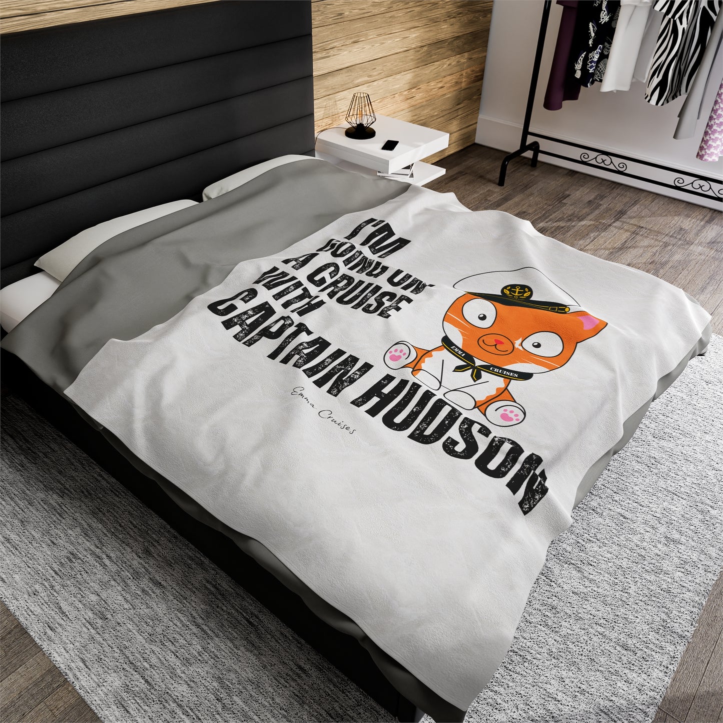 I'm Going on a Cruise With Captain Hudson - Velveteen Plush Blanket