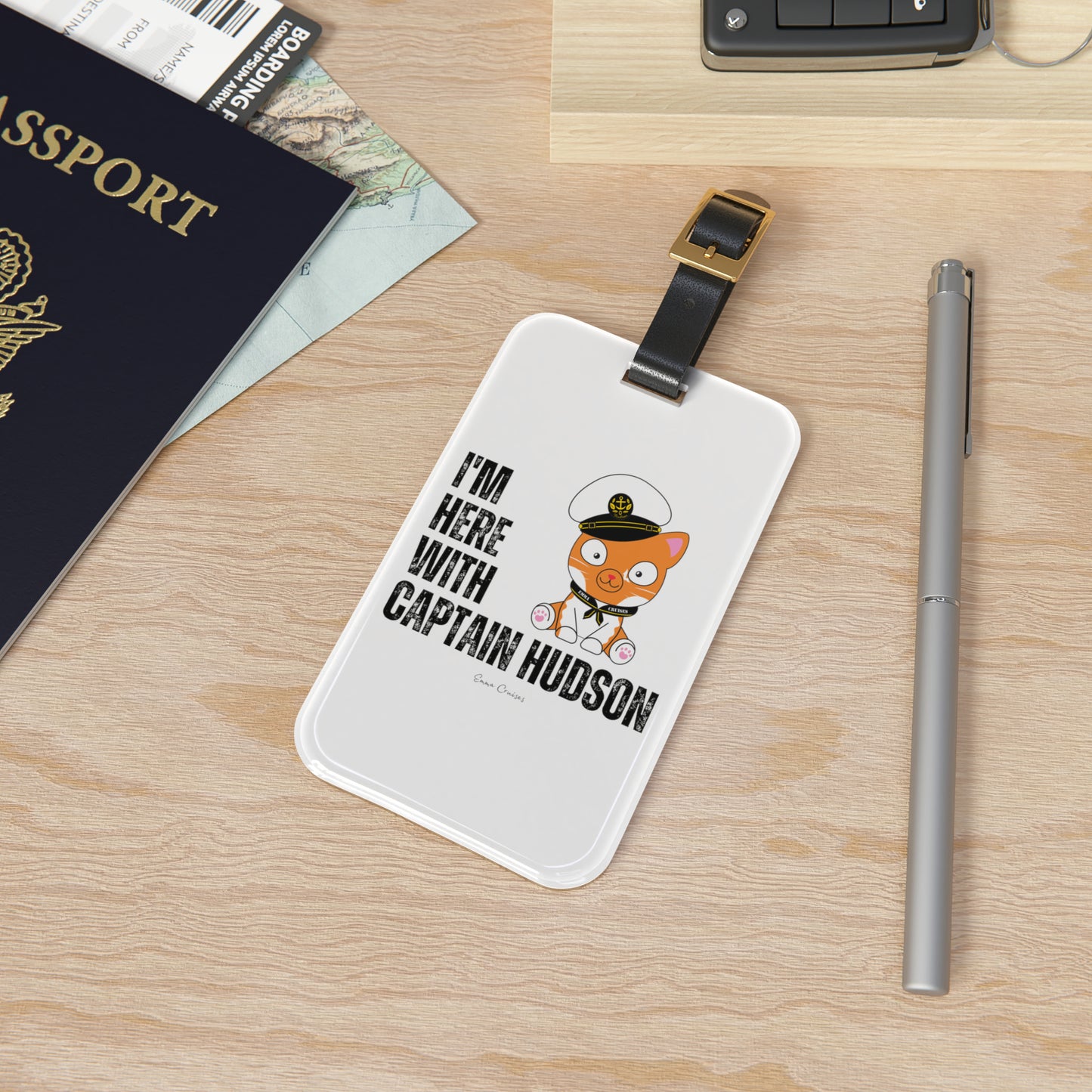 I'm With Captain Hudson - Luggage Tag