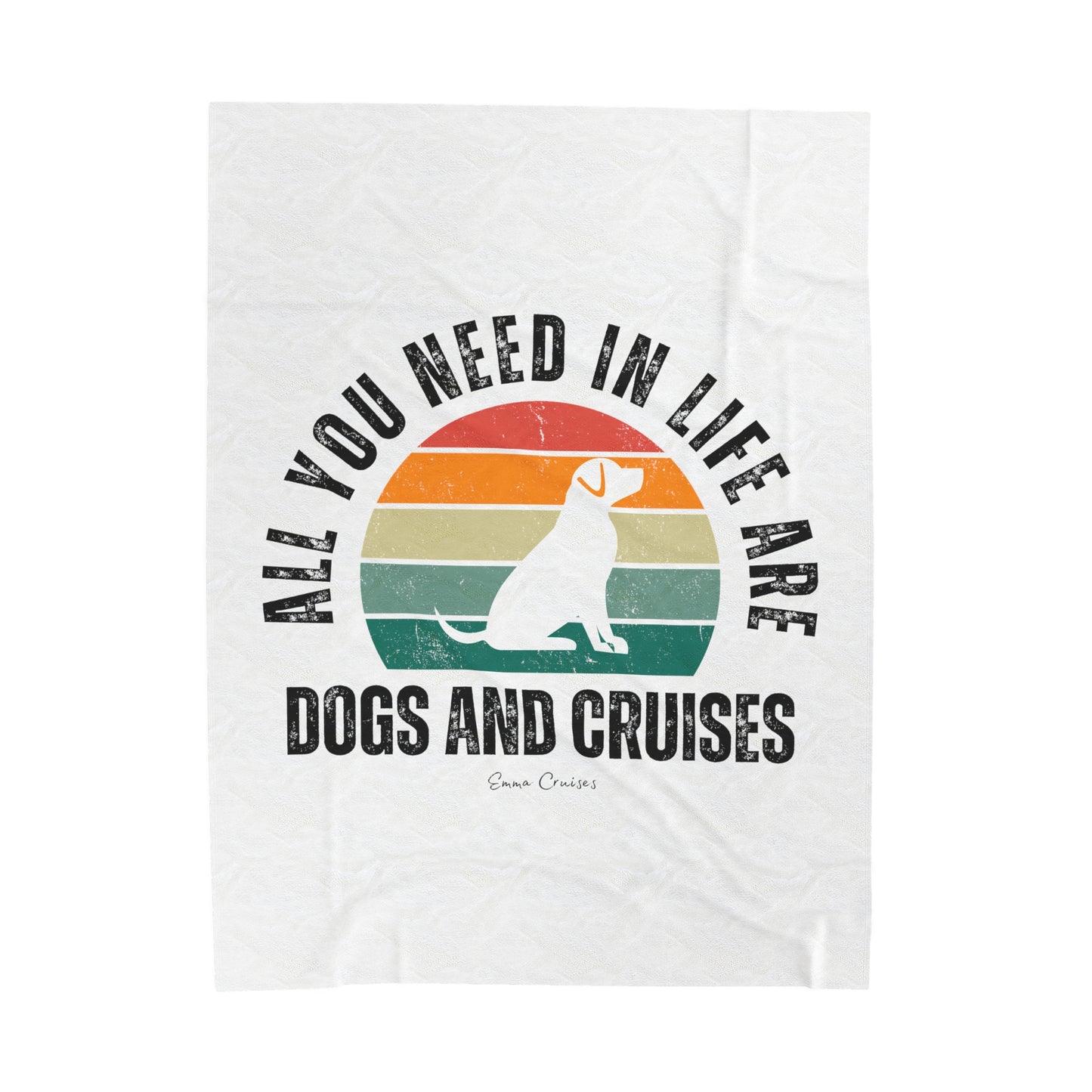 Dogs and Cruises - Velveteen Plush Blanket