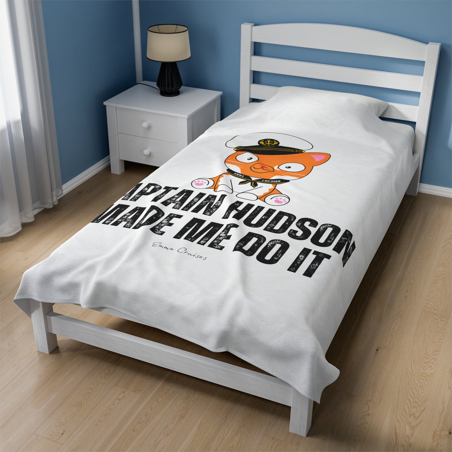 Captain Hudson Made Me Do It - Velveteen Plush Blanket