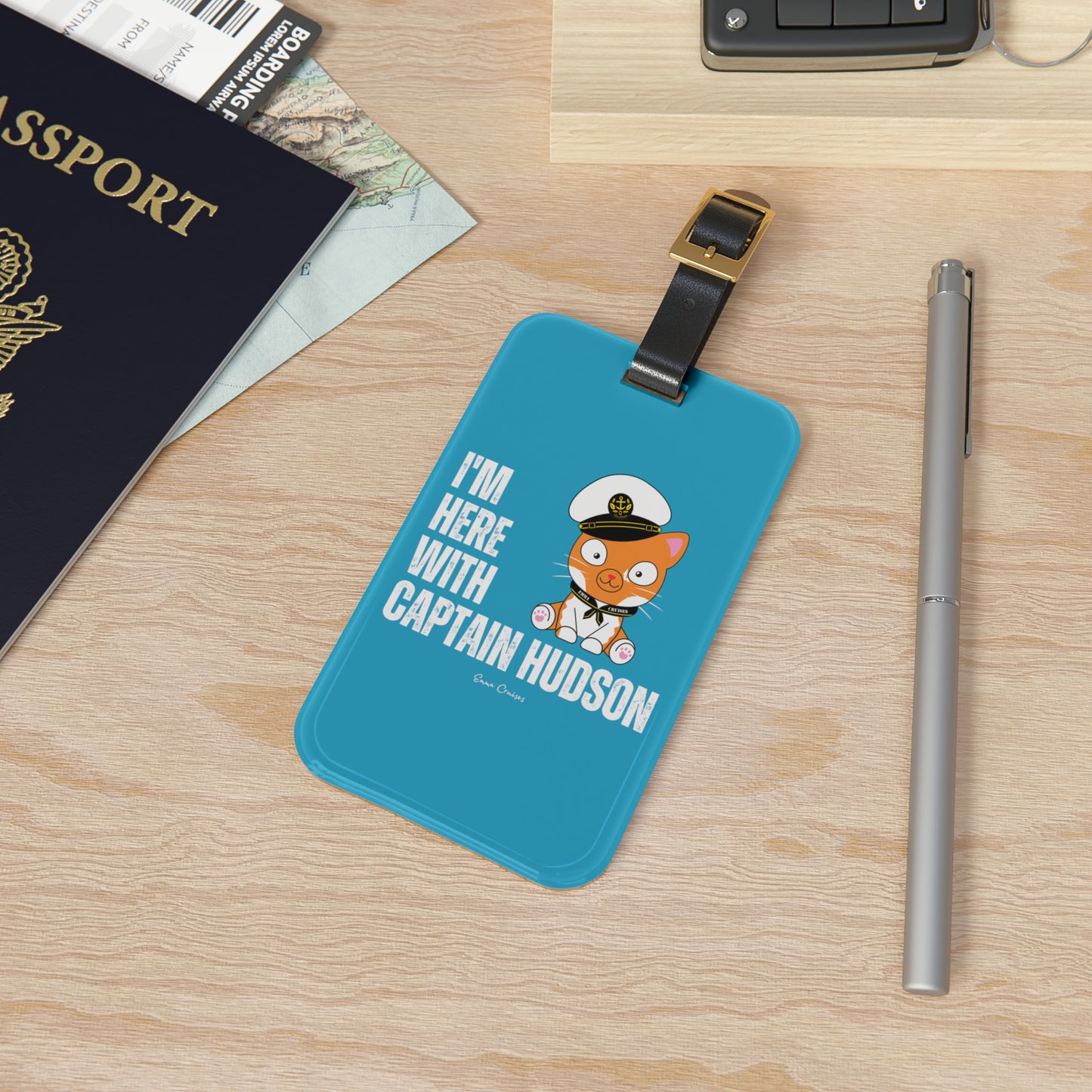 I'm With Captain Hudson - Luggage Tag