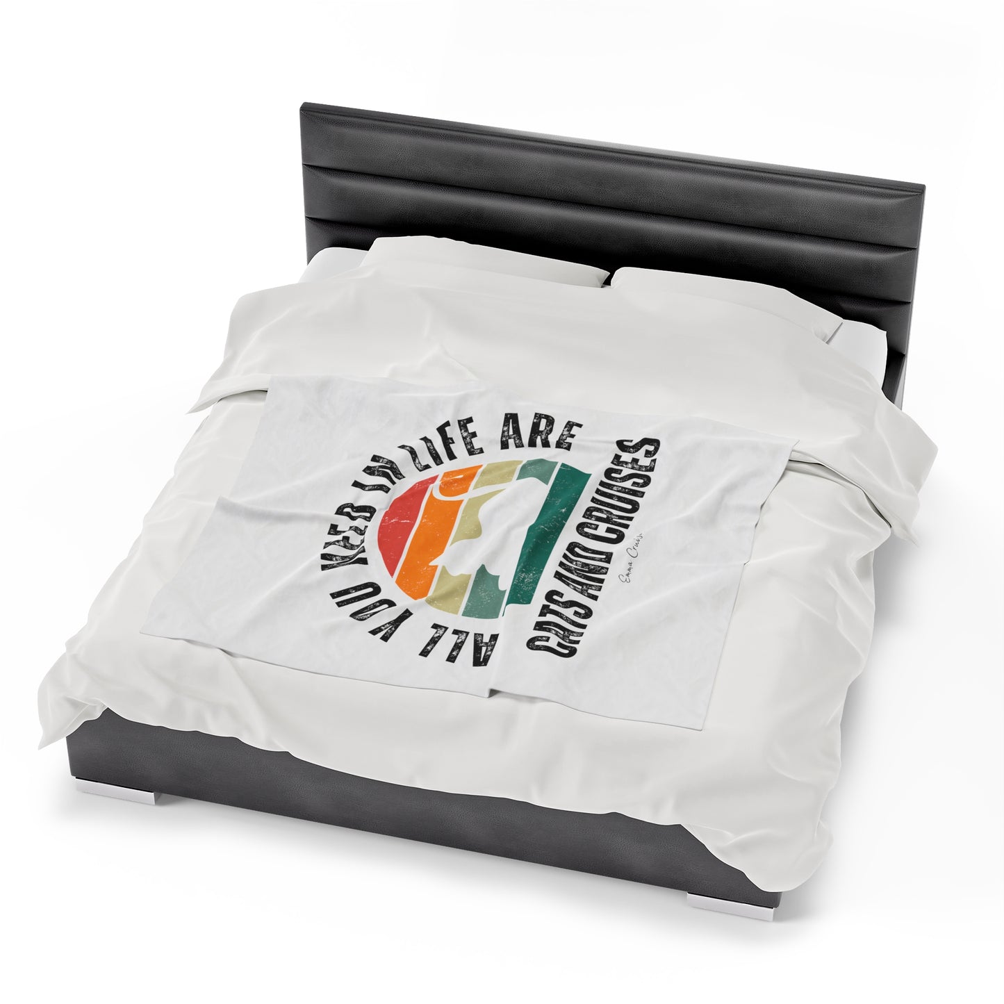 Cats and Cruises - Velveteen Plush Blanket