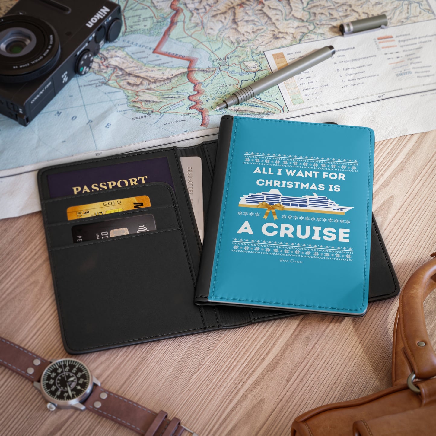 Todo lo que quiero para Navidad - Funda para pasaporte