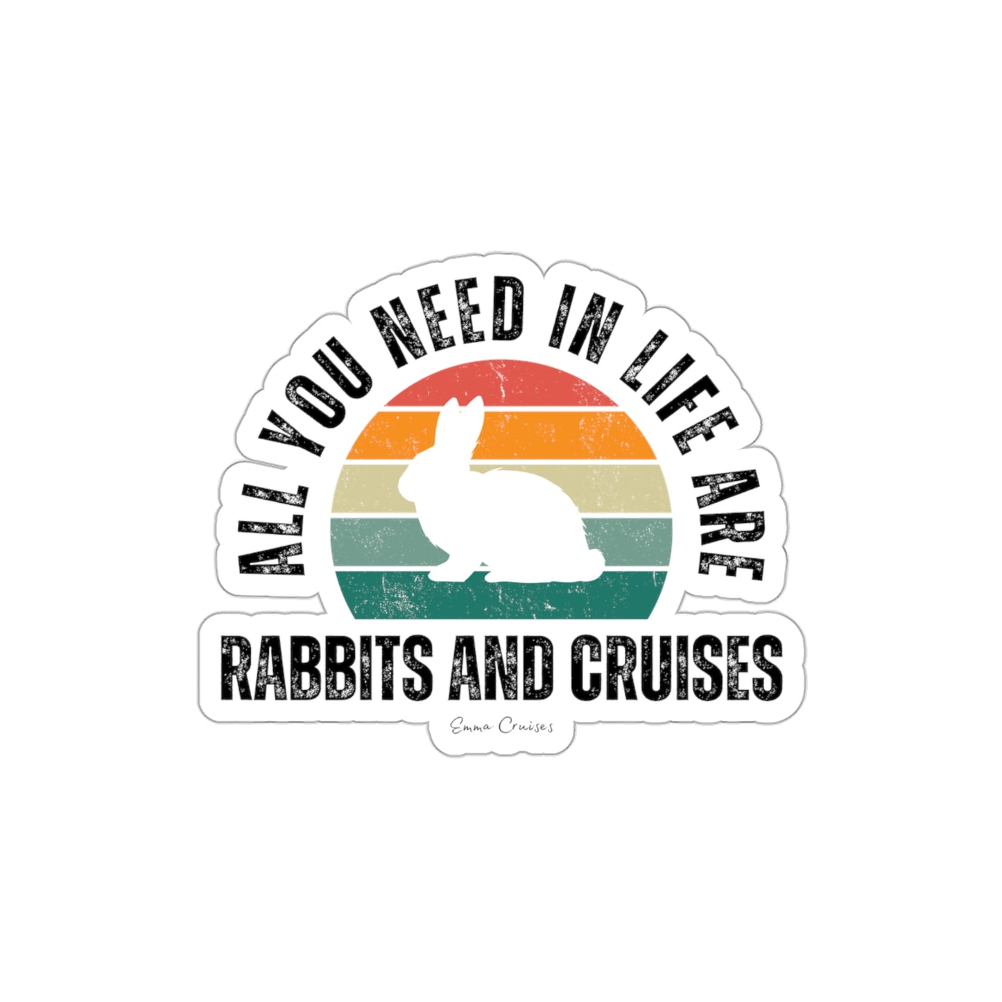 Kaninchen und Kreuzfahrten – Gestanzter Aufkleber 