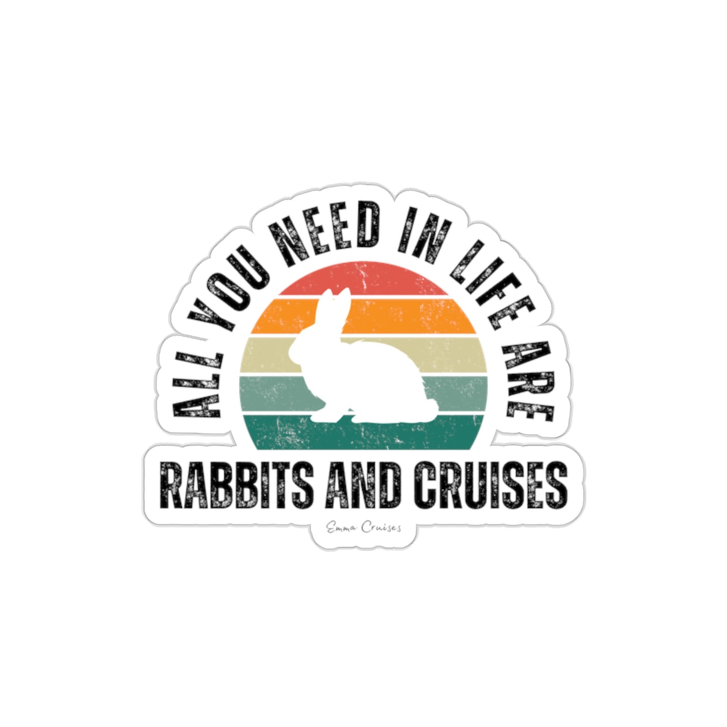 Conejos y Cruceros - Pegatina Troquelada 