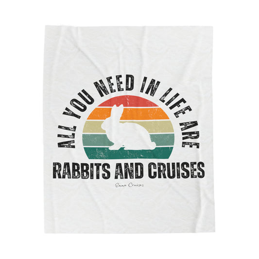 Kaninchen und Kreuzfahrten – Plüschdecke aus Samt