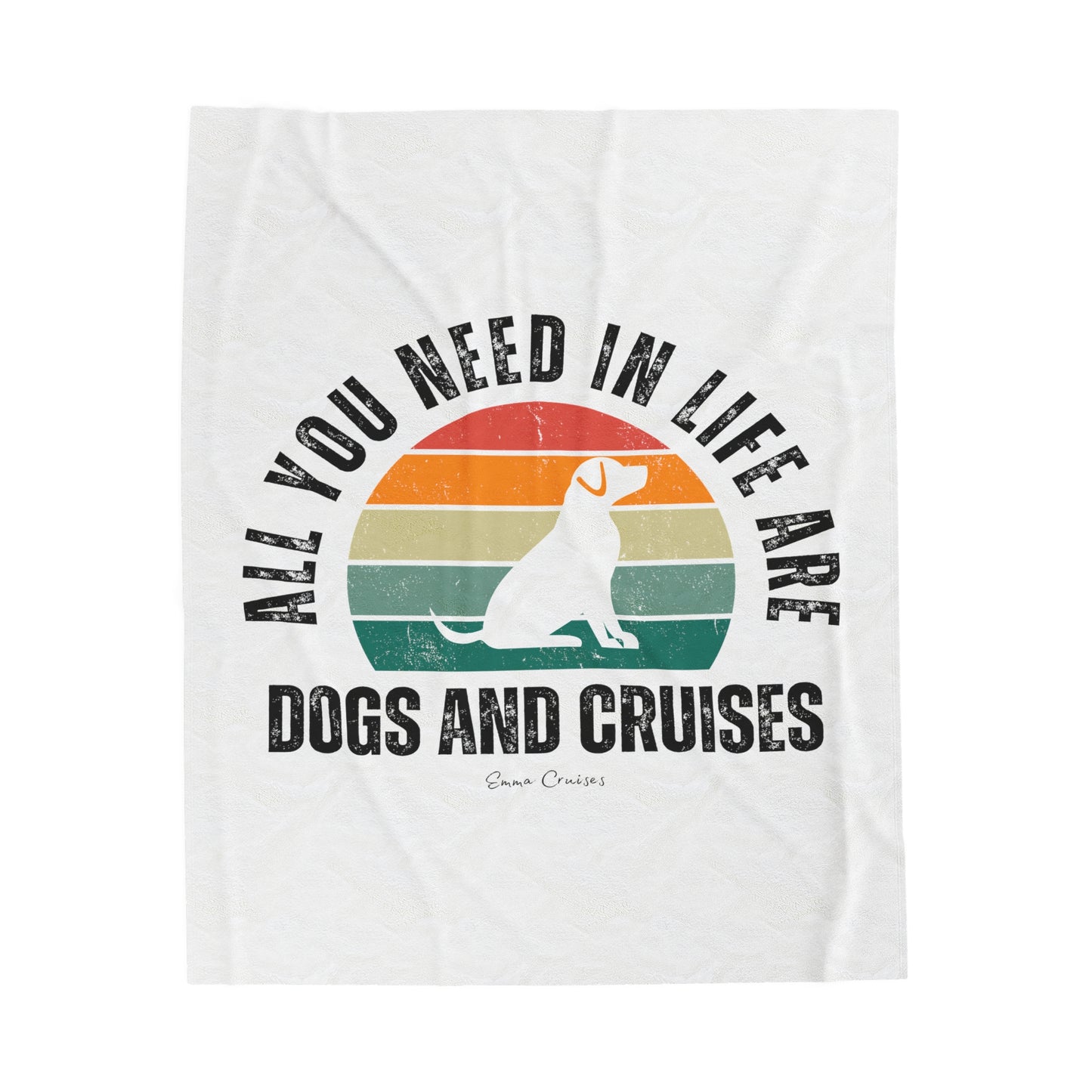 Dogs and Cruises - Velveteen Plush Blanket