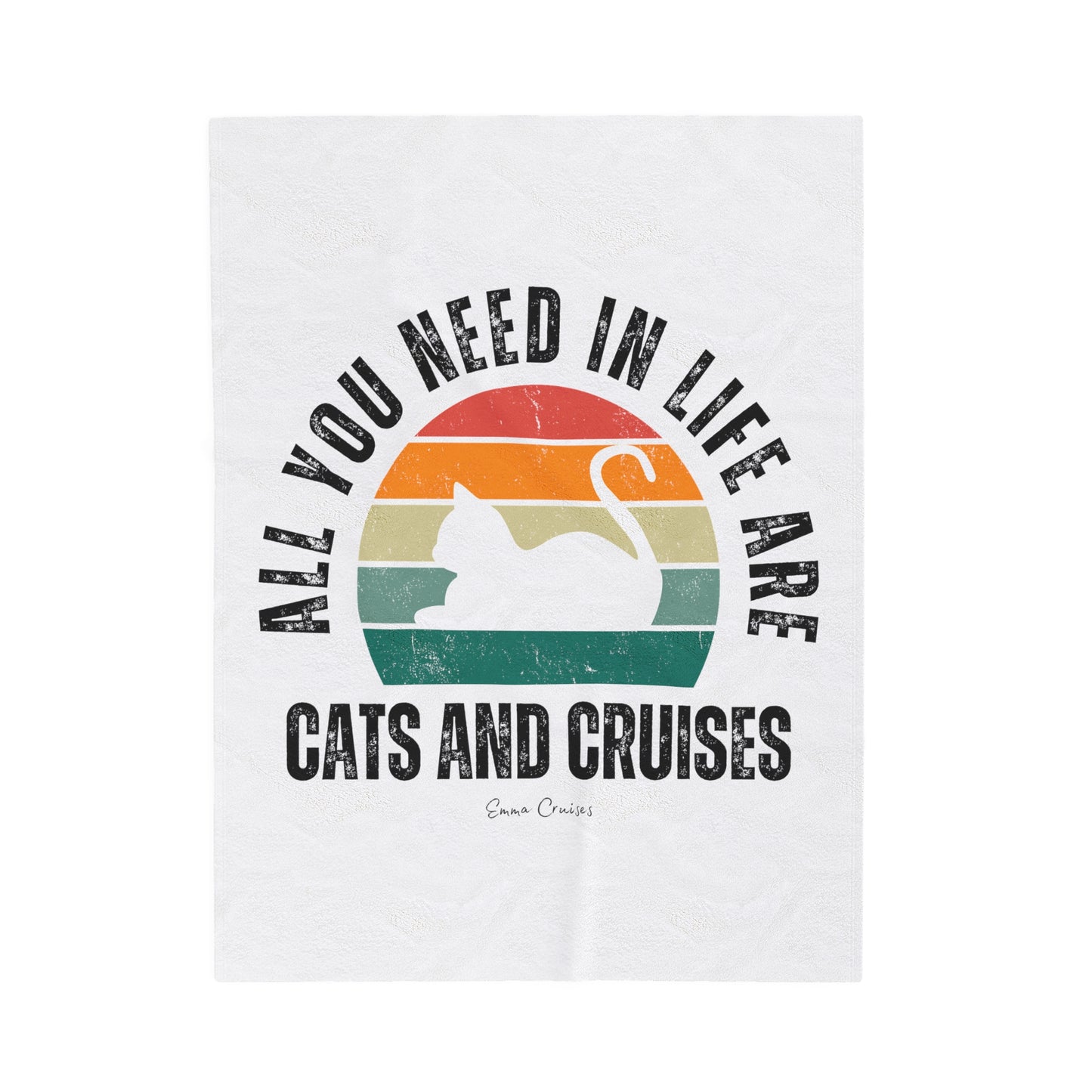 Cats and Cruises - Velveteen Plush Blanket