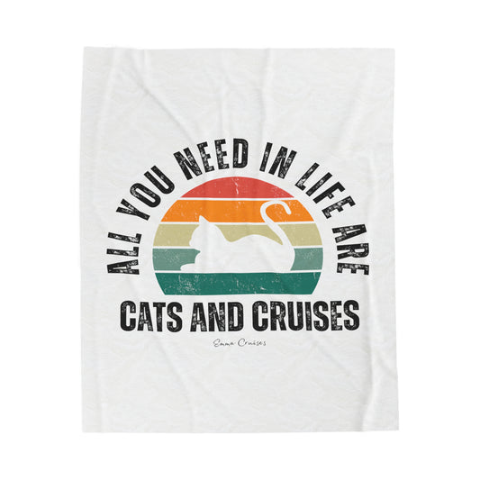 Cats and Cruises - Velveteen Plush Blanket