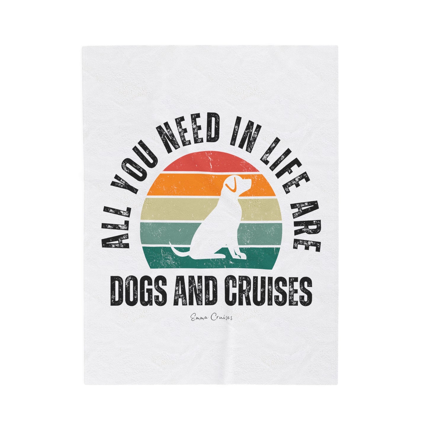 Dogs and Cruises - Velveteen Plush Blanket