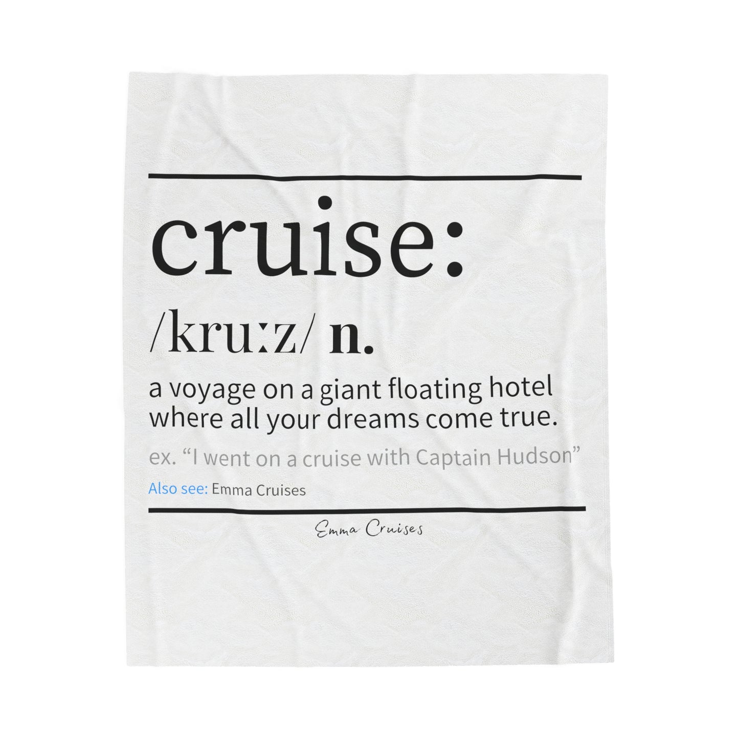 Cruise Definition - Velveteen Plush Blanket