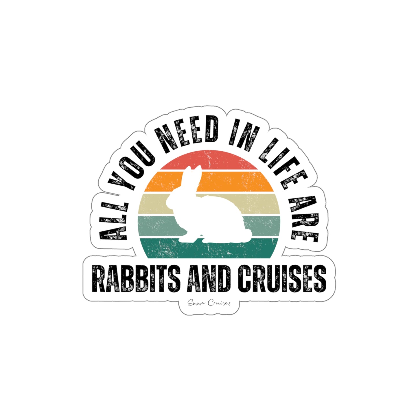 Kaninchen und Kreuzfahrten – Gestanzter Aufkleber 
