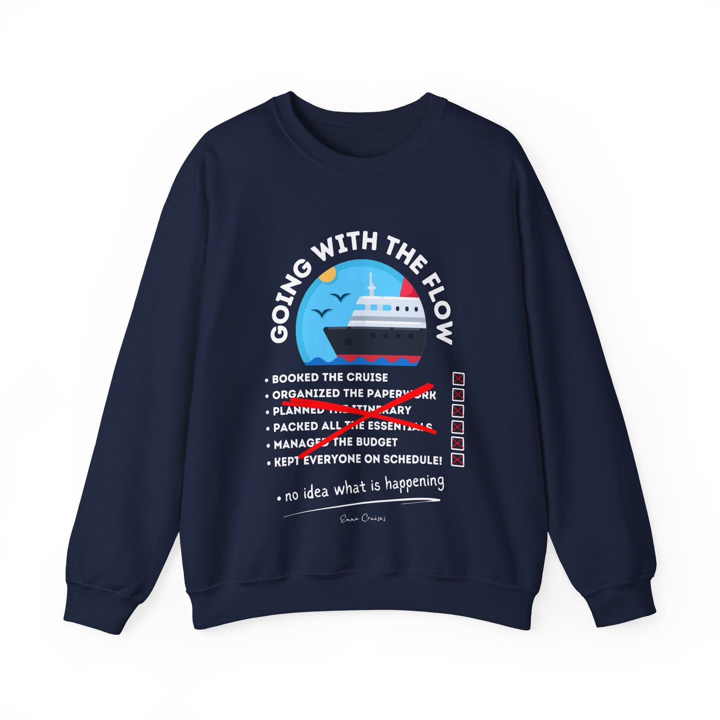 I'm Going With the Flow - Unisex-Sweatshirt mit Rundhalsausschnitt